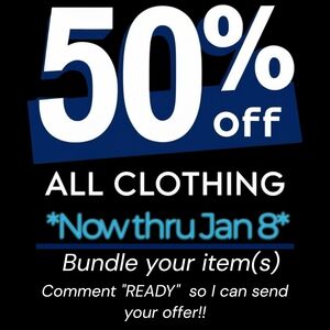 50% Off All Clothing Sale